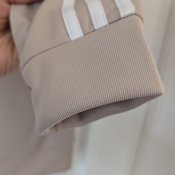 Adidas Women's Jacket 3 Stripes Classic Beige Size Small - Picture 6 of 11